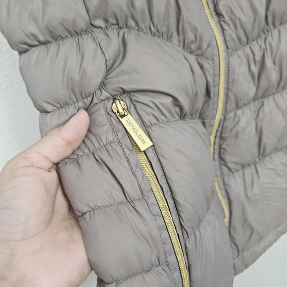 Michael Kors Taupe Puffer Vest - Picture 5 of 7
